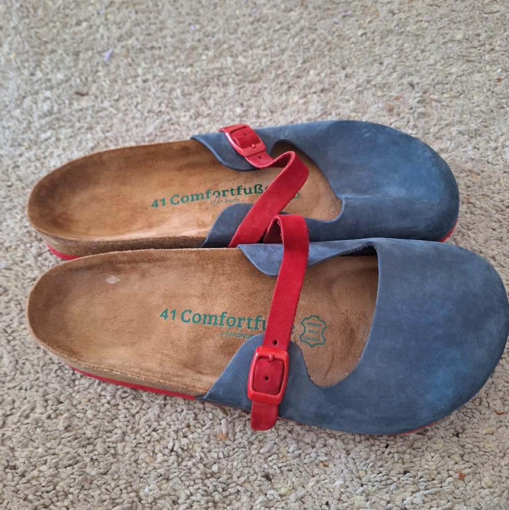 Comfortfuße Blue and Red Slip-On Sandals - Picture 2 of 5